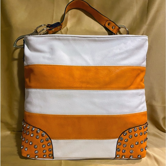 NWOT EMILY RHINESTONE STRIPE HOBO BAG - Picture 8 of 14